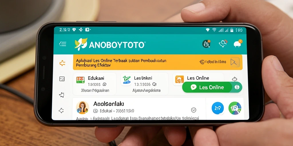 Tampilan antarmuka aplikasi Les Online ANOBOYTOTO yang interaktif dan user-friendly.