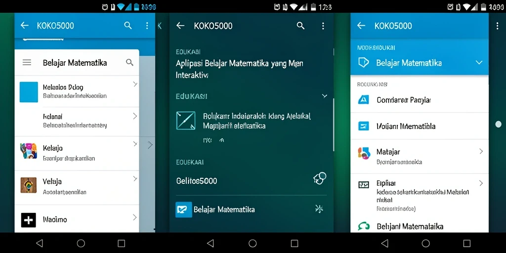 Antarmuka KOKO5000 yang interaktif untuk belajar matematika.