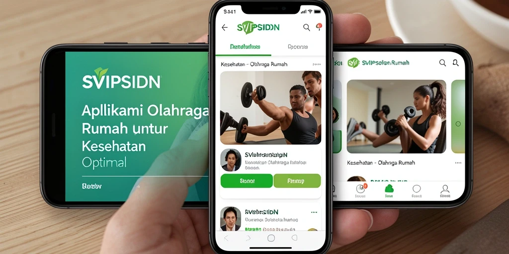Tampilan antarmuka aplikasi SVIPSIDN yang memudahkan latihan olahraga di rumah.